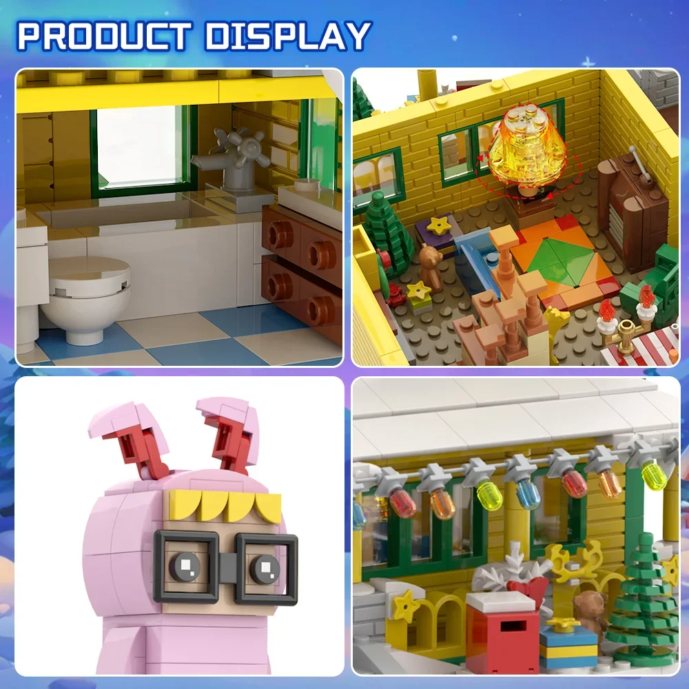 MOC A Christmas Story (1983) Building Blocks ภาพยนตร์ A Christmas Story House สถาปัตยกรรมอิฐประกอบของเล่นเด็ก DIY ของขวัญ