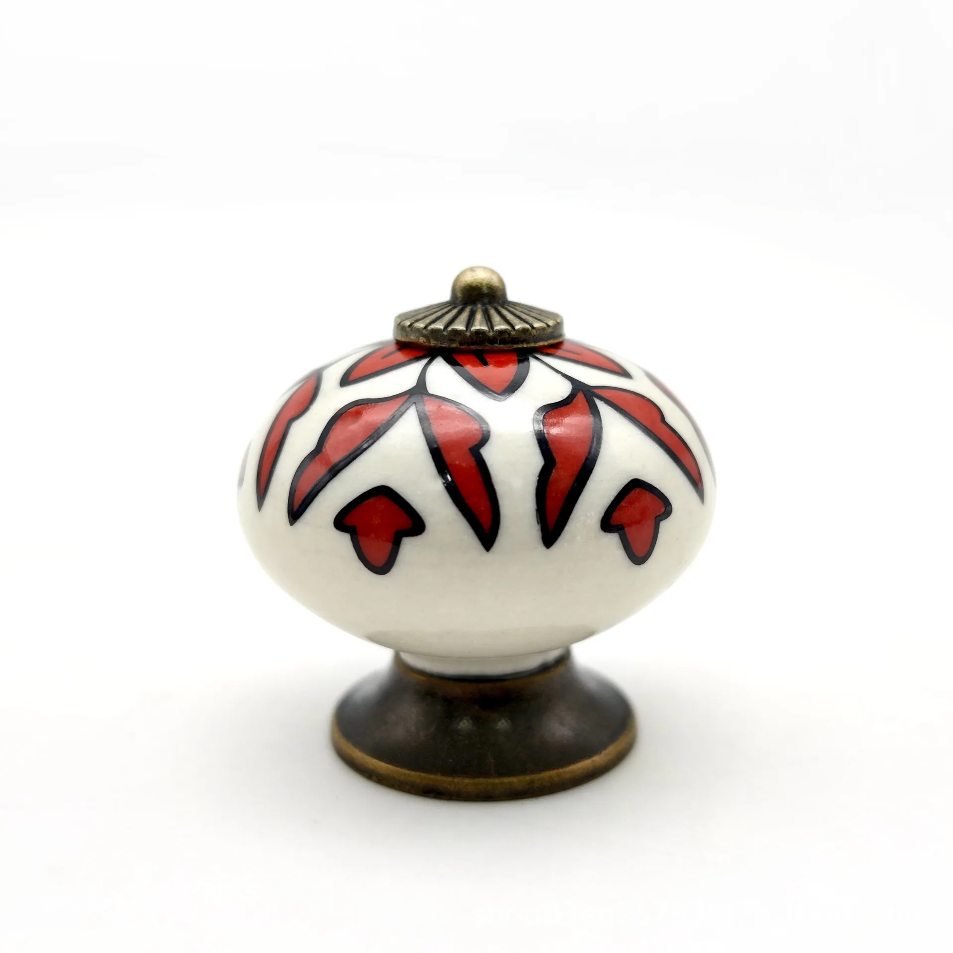 American retro decal ceramic furniture cabinet door handle drawer handle single hole bedroom bedside table round knob halloween