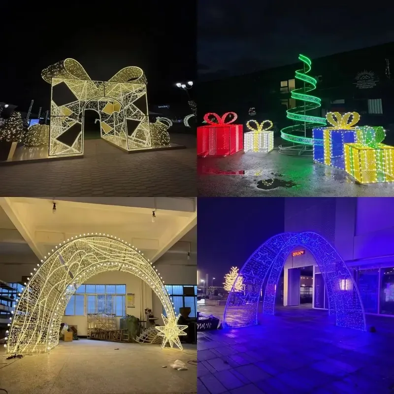 Colored LED decorative lights metal frame garden landscape outdoor Christmas decorative lights
