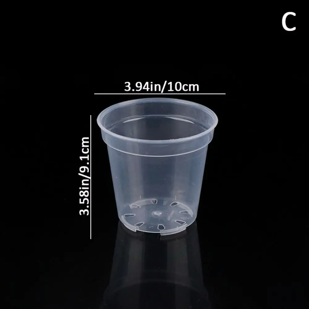 New DIY Planter Pot Transparent Plastic Round Starting Pot Anti-Deformation Large Capacity Orchid Nursery Container Garden