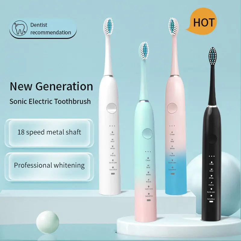 Xiaomi USB Rechargeable Tooth Brush Adult 6 Clean Modes Sonic Electric Toothbrush Washable Teeth Whitening and Cleaning Brush