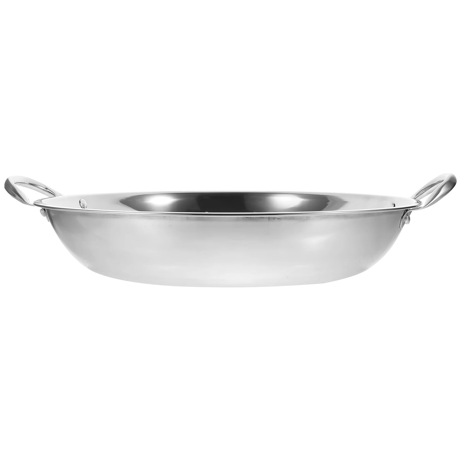 

Stainless Steel Anti Overflow Griddle Pot 32cm Dry Pan for Hot Pot Single Person Kitchen Metal Cooking Tool Pan Easy Clean