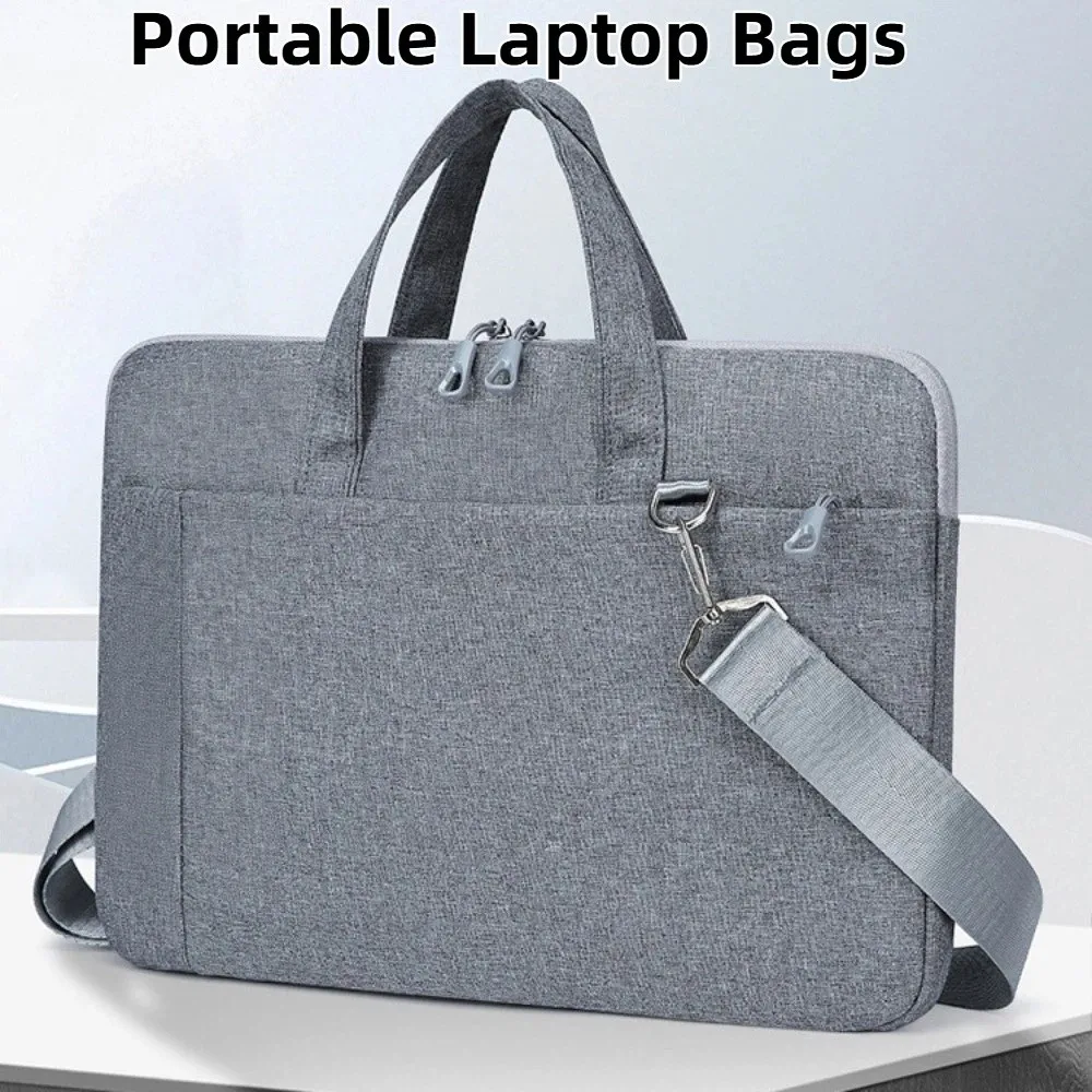 

Shoulder Strap Business Laptop Bag Briefcase 14 Inch Portable Laptop Bags Solid Color Waterproof Laptop Shoulder Bag Office Use