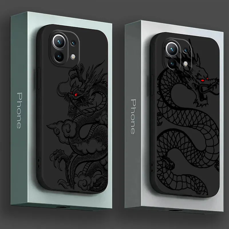 

Dragon Line Art Pattern Phone Case For Xiaomi Poco X7 F7 Pro X3 X5 X6 M5 M7 F6 Mi 15 Ultra 14T 13T 12T 11T 10T Pro 11 Lite Cover