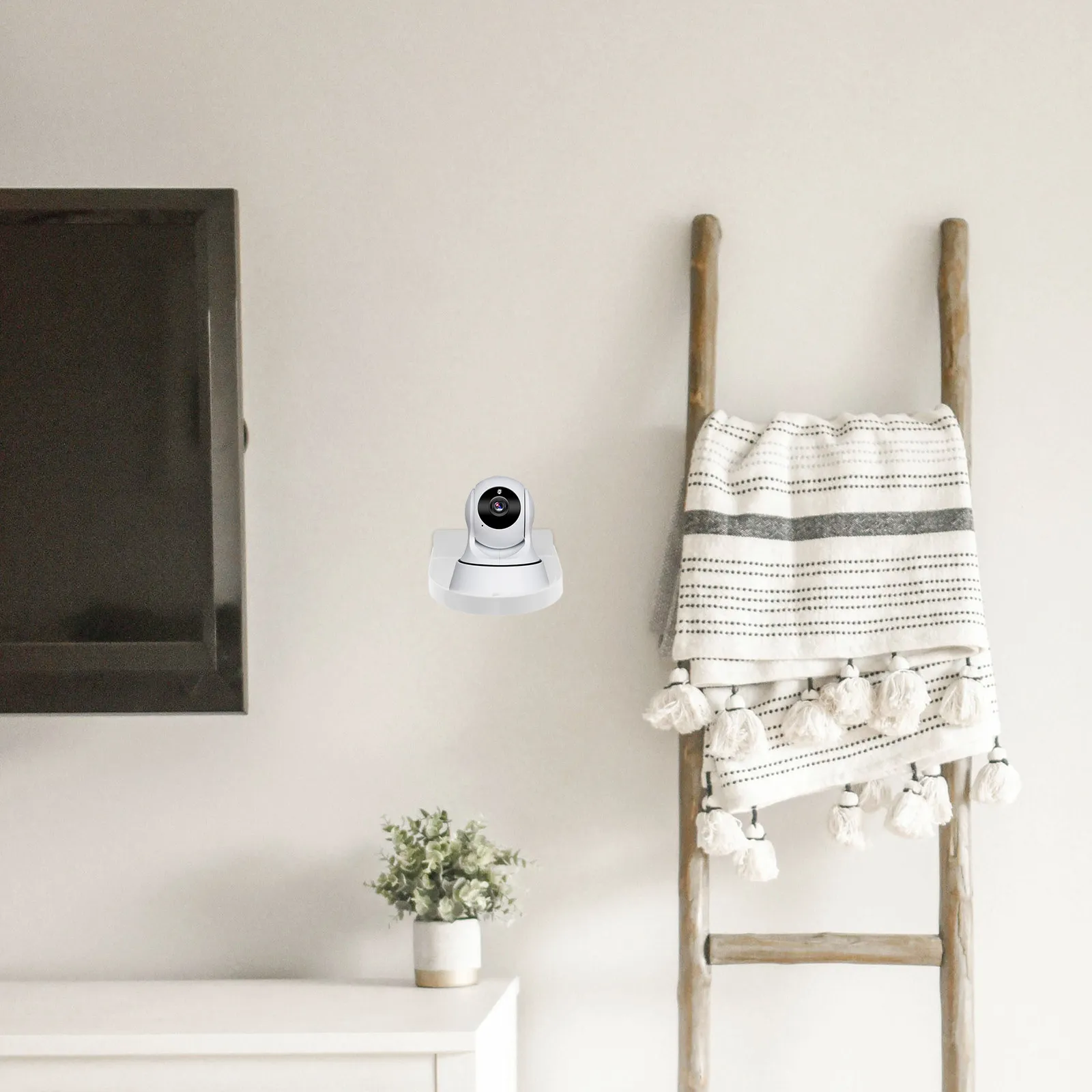 2Pcs Wall Mount Camera Shelf No Drill Adhesive Floating Bracket Security Monitor Holder Small Electronics