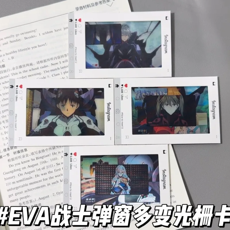 

Creative EVA Card Shinji Rei Asuka Langley Soryu Anime Action Figure Grating Bookmark Goods Toy Christmas Gift Anime Merchandise