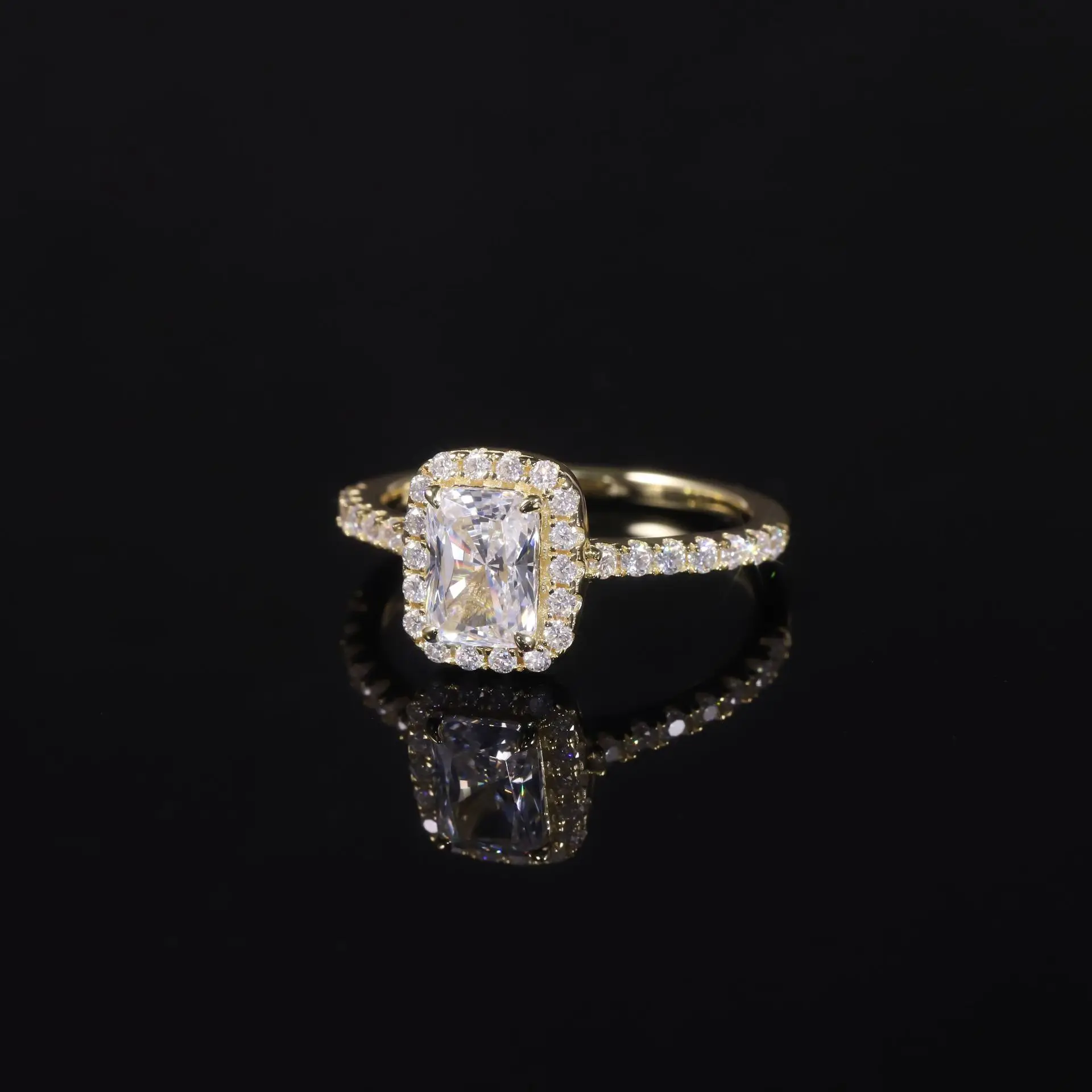 Veeie Veein Jewelry Laboratory Diamond 1ct S925 Sterling Silver Set With Cultured Diamond Ring With Ngtc Certificate 9 10 14k Ye