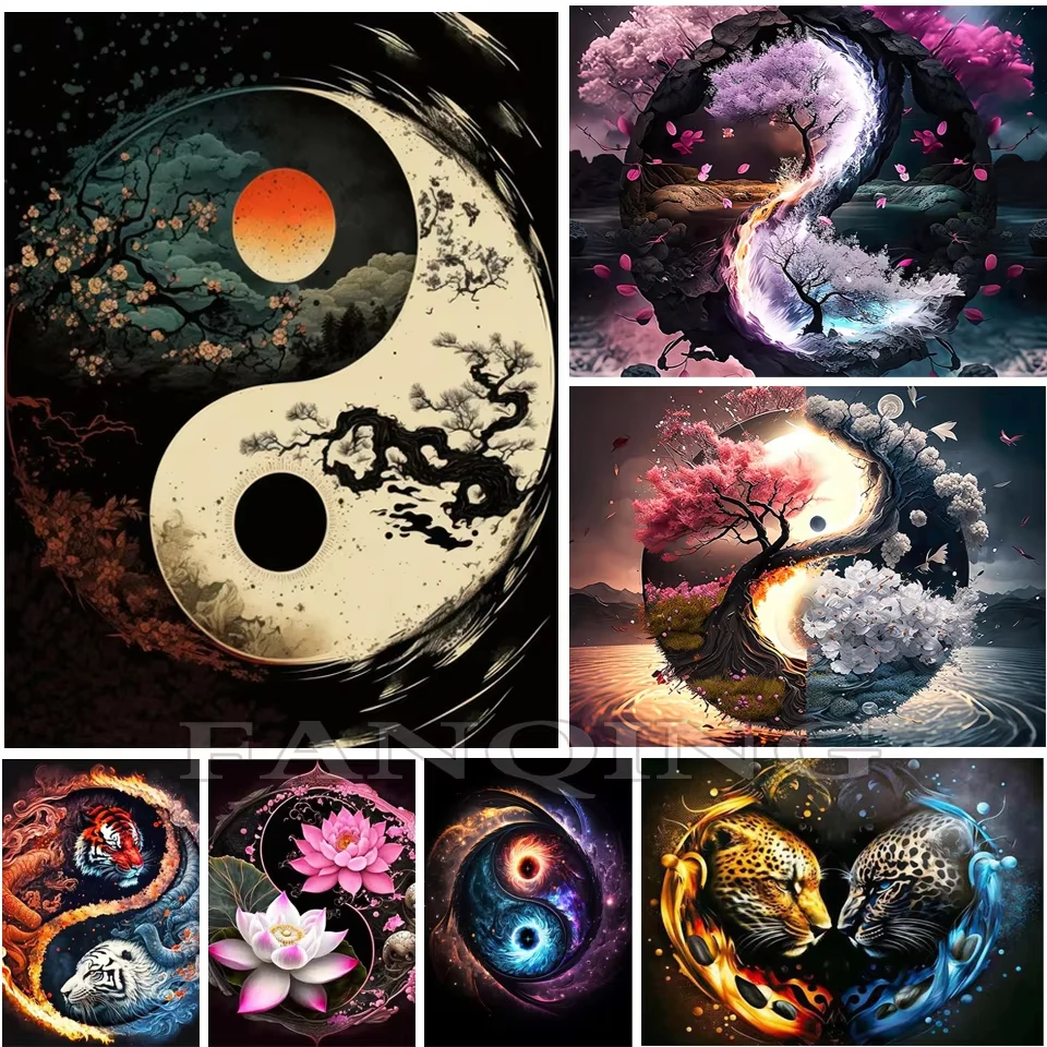 

500/1000/1200/2000PCS Jigsaw Puzzle Beautiful Yin Yang Symbol With Nature Scenery For Adults Perfect For Quiet Evening Activity