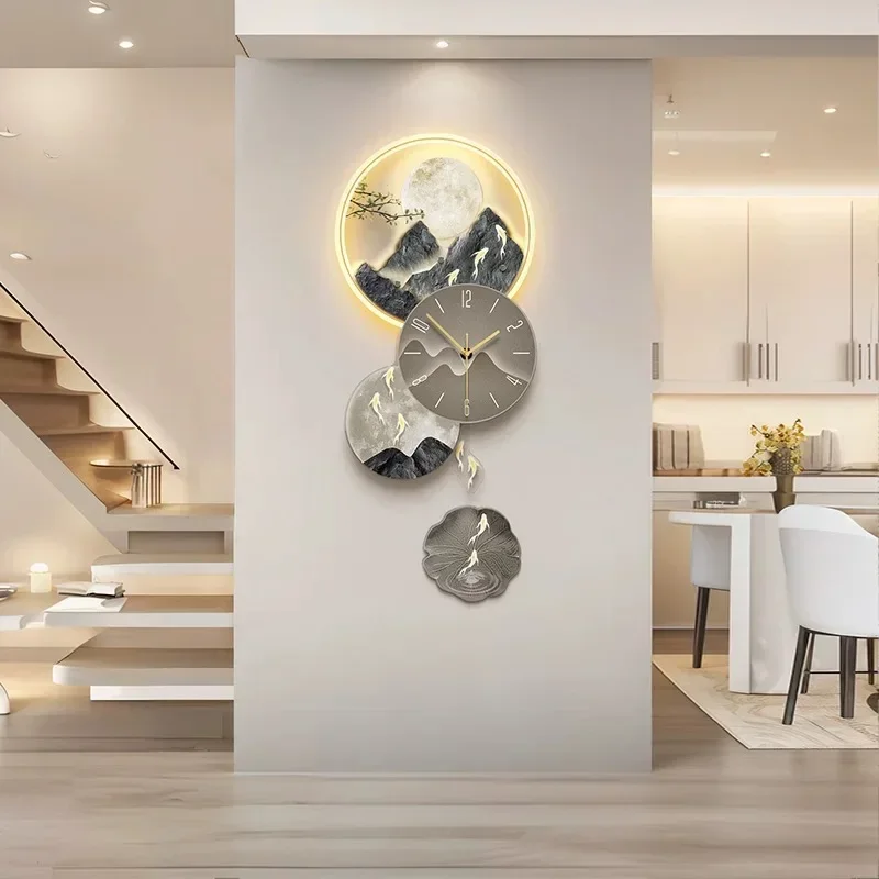 Modern Luxury Wall Clocks Art Mural Living Room Led Interior Wall Watch Aesthetic Design Fashion Horloge Murale Home Decoration