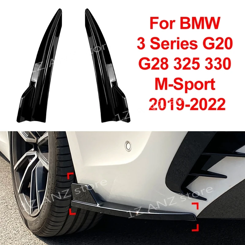 

Задний бампер, сплиттер, боковой спойлер, угловые фартуки для BMW 3 серии G20 G28 325i 330i M-Sport 2019-2022 2 шт./компл.