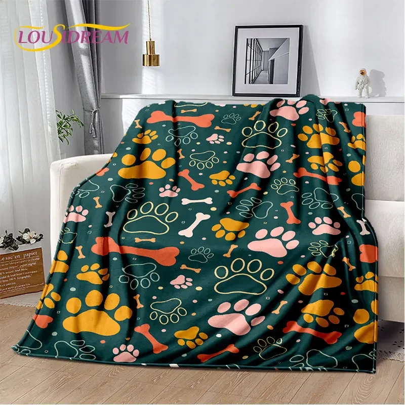 Pets Footprint Sole Series 3D Soft Plush Blanket,Flannel Blanket Throw Blanket for Living Room Bedroom Bed Sofa Picnic Kid Cover