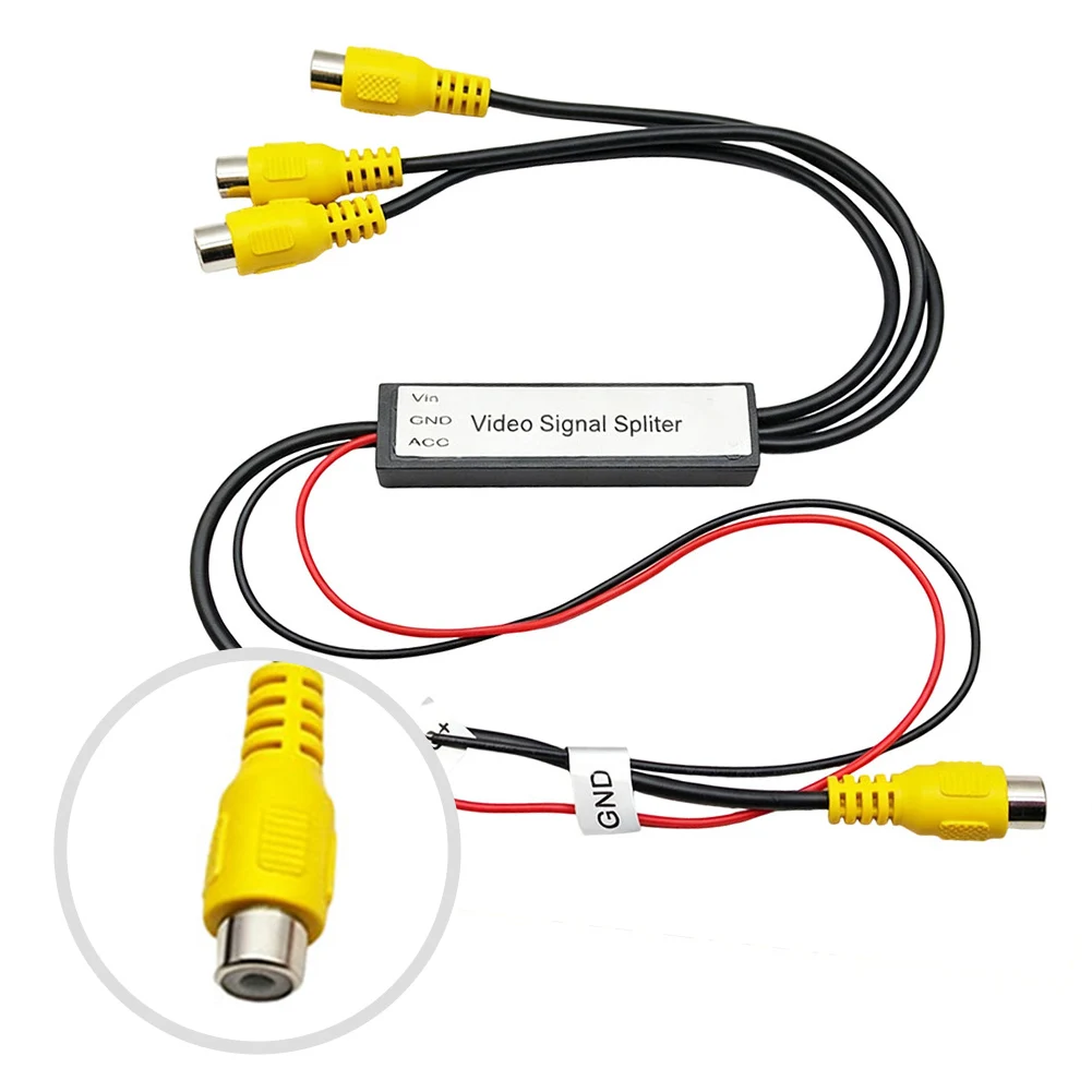 For Simultaneous Recording CVBS Video Splitter Car TV Video Hub 1 To 3 Video Output Splitter 1 Input 3 Output Design