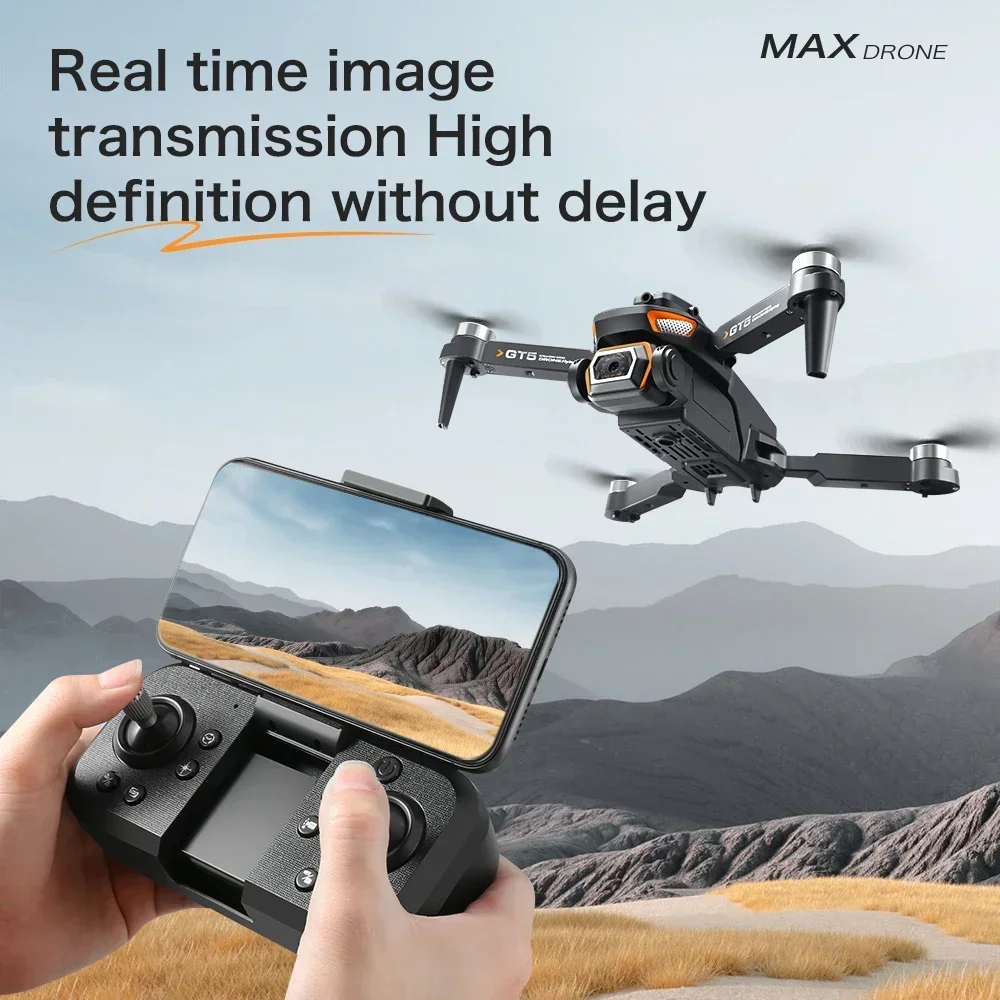 GT5 Mini Rc Drone 4K 8K HD Double Camera Brushless Obstacle Avoidance RC Plane Aerial Photoflow Professional Foldable Quadcopter