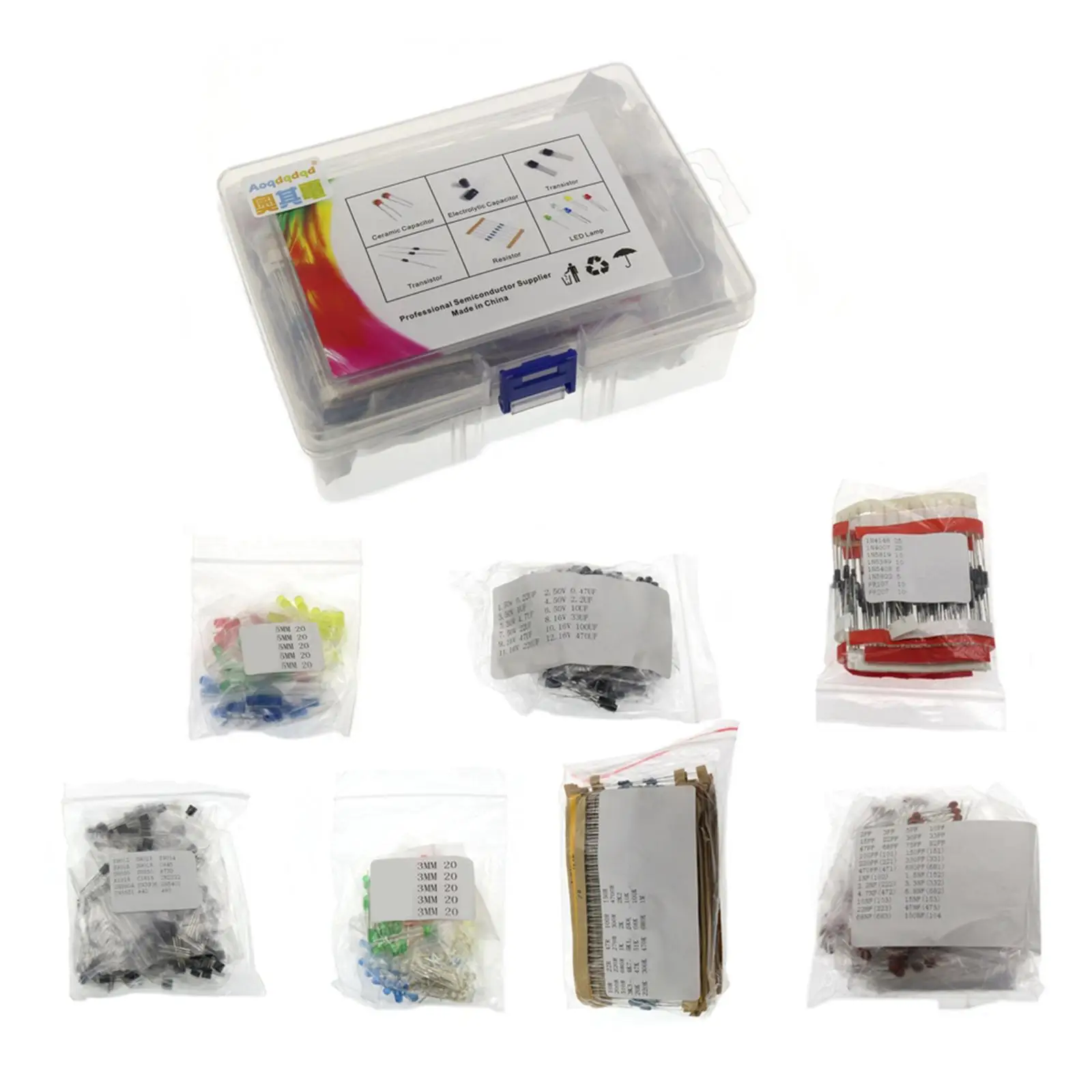 

Электронный компонент, 1490 шт., ассортимент «сделай сам», светодиодные диоды, конденсаторы