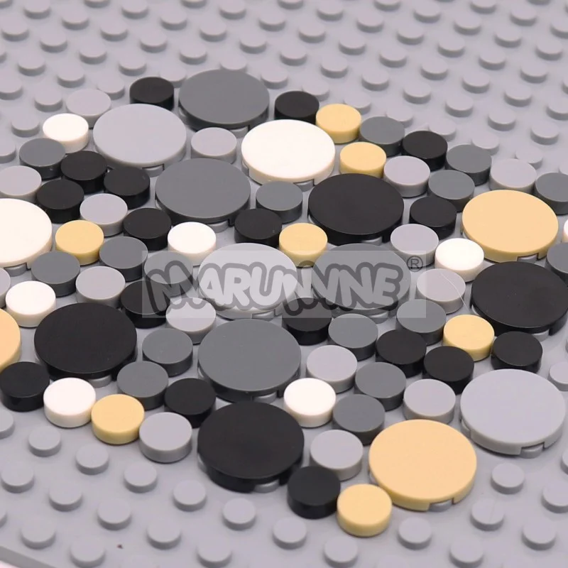 350PCS Round Tile Blocks 1x1 2x2 MOC Bricks Base Flat Board Plate Floor Road City View Parts Aeecessories 98138 4150 Compatile