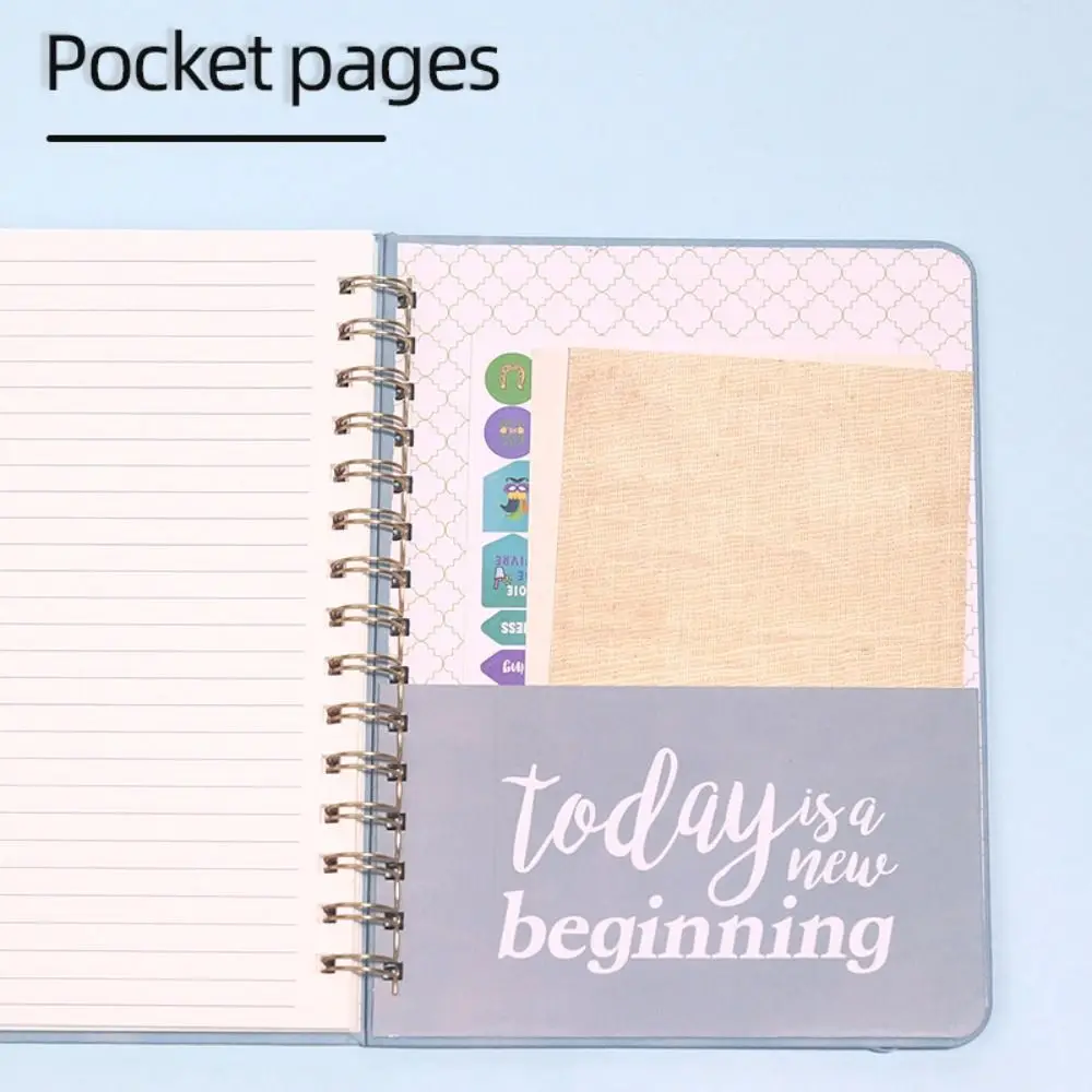 A5 2026 Weekly Monthly Planner PU Leather Cover Self-fill Daily Planner Notepad Calendar with Strap Daily Notebook Record