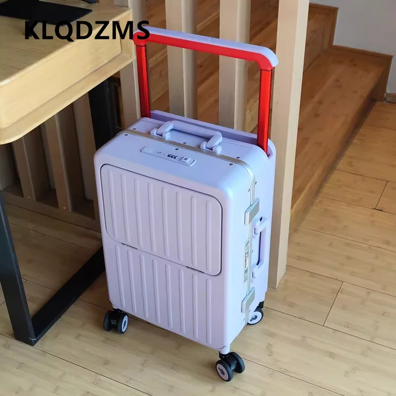 KLQDZMS 20 "24 بوصة المتداول حقيبة USB شحن متعددة الوظائف حقيبة تروللي بعجلات الجبهة افتتاح الصعود صندوق ABS + الكمبيوتر المحمول الأمتعة #3