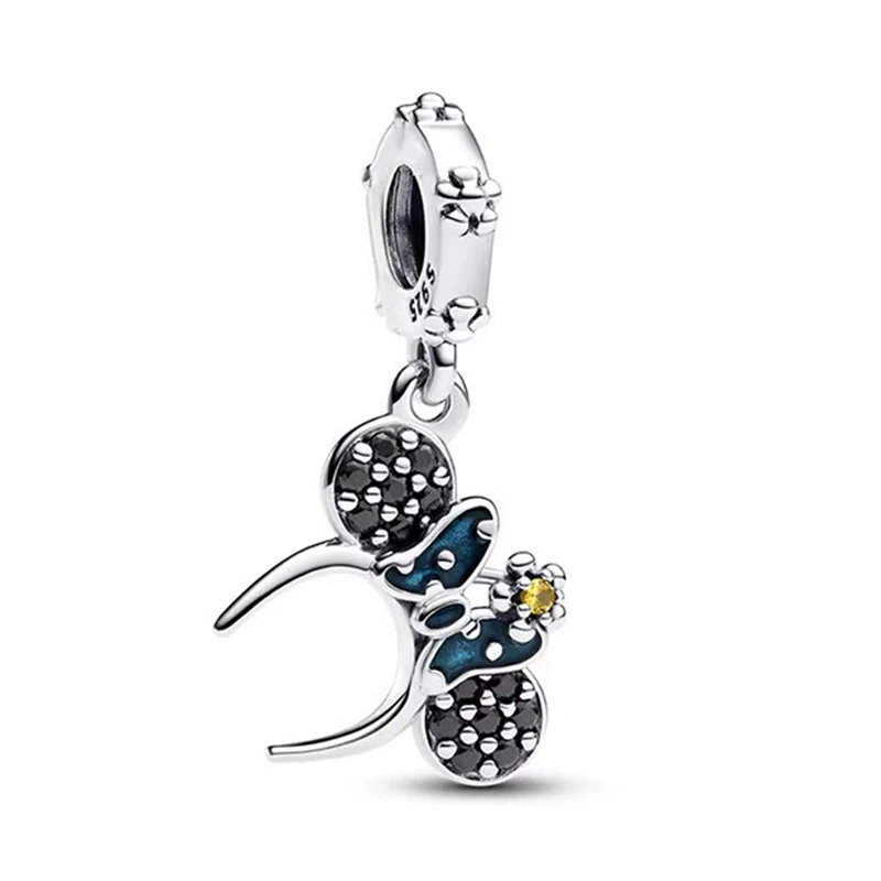 925 Silver Donald Duck&Minnie Headdress Charms Beads Fit Pandora 925 Original Bracelets Necklace Womens Fine DIY Jewelry Gifts