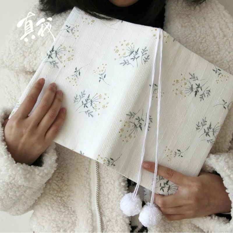 【White Nan Flower】Original Handmade A5 A6 Notebook Covers Protector Book Sleeve Crafted Fabric Products Diary Cover，in Stock