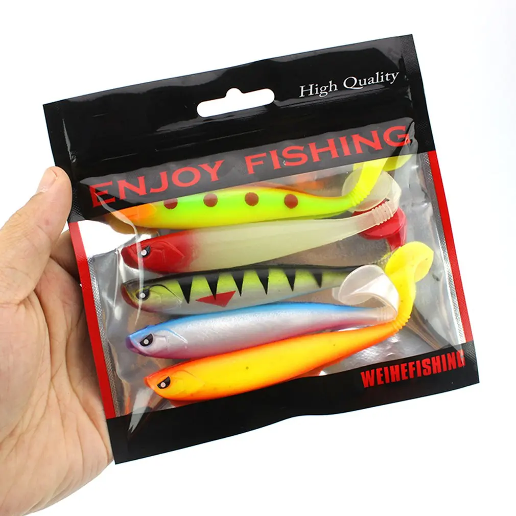 2023 New 5pcs Soft Fishing Lure 12cm 10g Silicone Bait Shad Fish High Quality Worms Bass Pike Minnow Swimbait Rubber