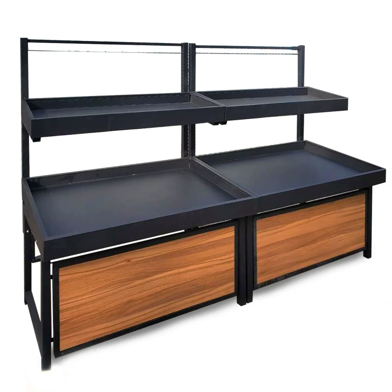 Supermarket promotion display stand dining table vegetable desk fruit trash can fruit platform
