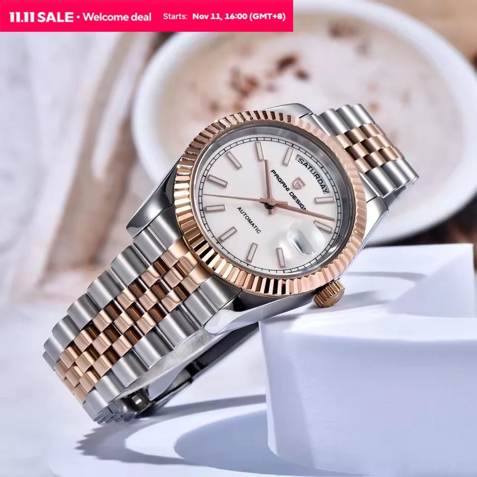 PAGANI DESIGN Men's Watch 2025 New Luxury Enamel Dial Mechanical Watches For Men AR Sapphire Crystal Waterproof Stainless Steel