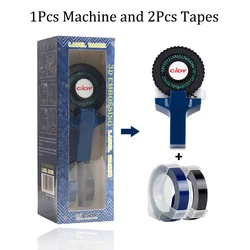 Mini Manual Label Printer C101 3D Embossing Label Maker DIY Self-adhesive Label Sticker Typewriter with 9mm Label Tape Refill