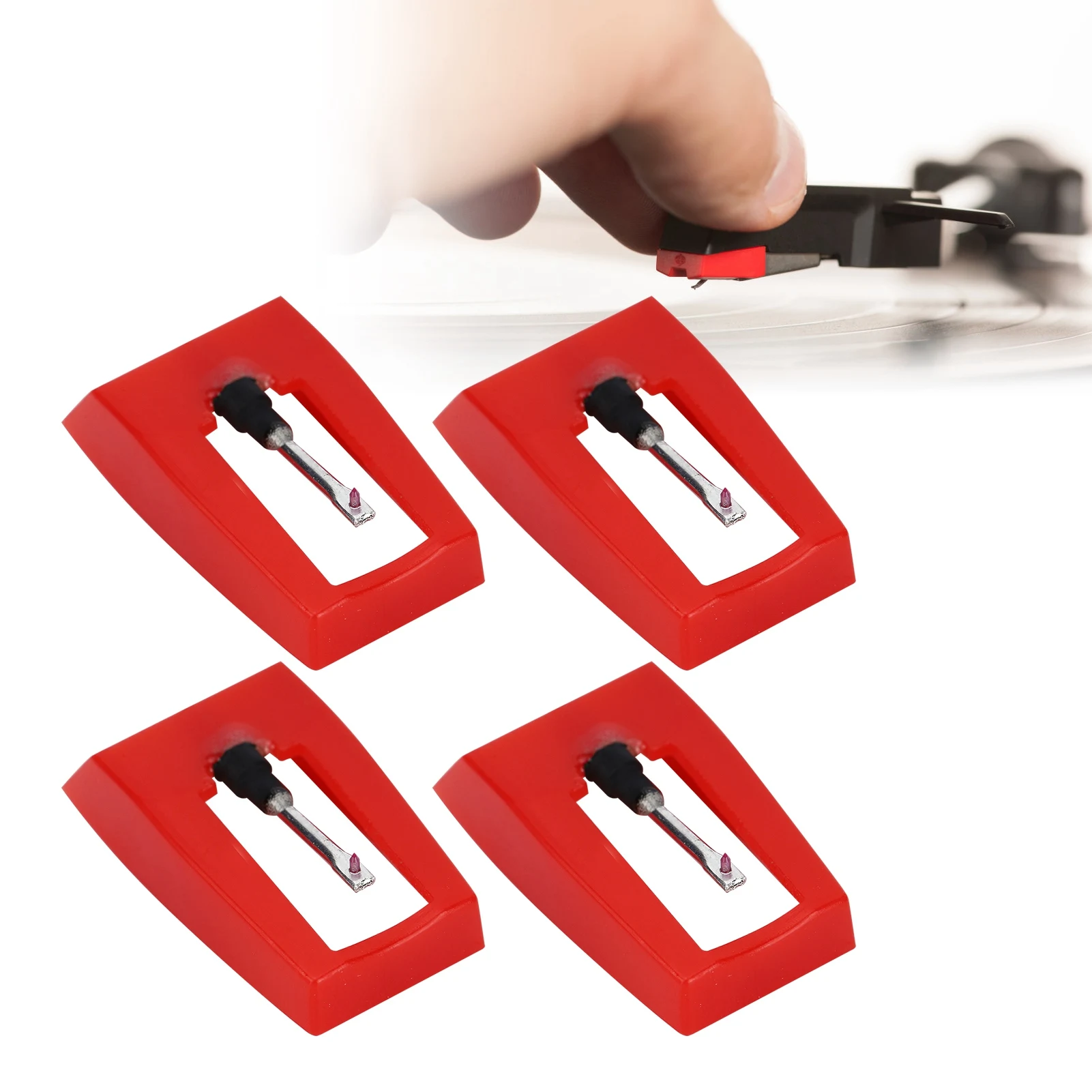 4Pcs Phonograph Stylus Electric Record Player Turntable Needle Accessory Replacement
