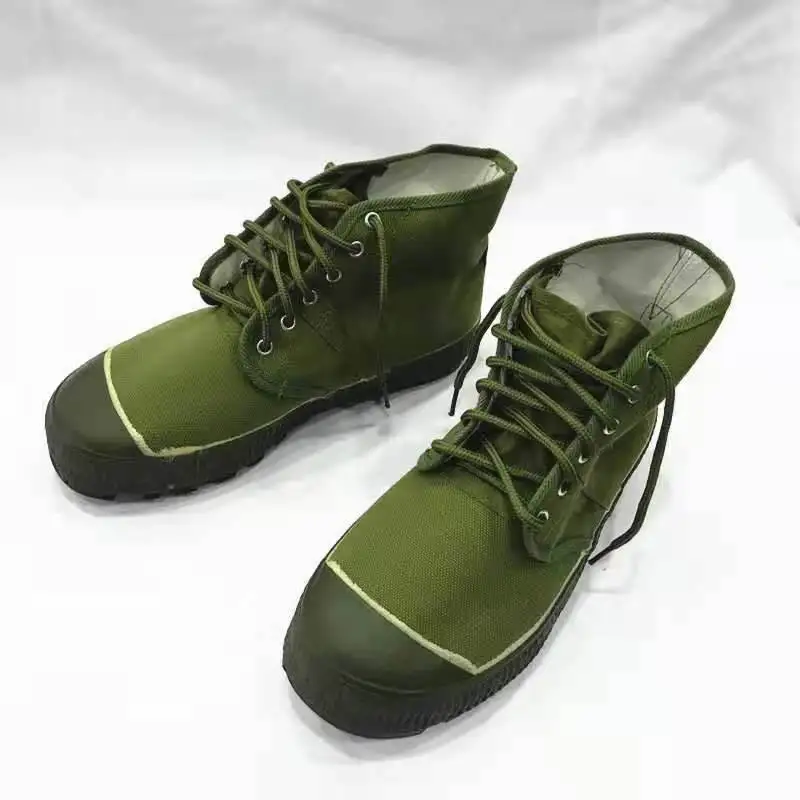 

Дышащие высокие рабочие ботинки с дезодорирующим эффектом, защитные рабочие ботинки в китайском стиле с плоской подошвой, хлопковый верх, кожаная подошва