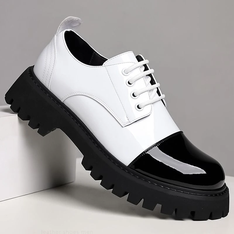 Chaussures en cuir verni véritable pour hommes, derby, robe imbibée, élégantes, formelles, affaires, bureau, date, documents de mariage, abonnés, nuits, optique astronomique