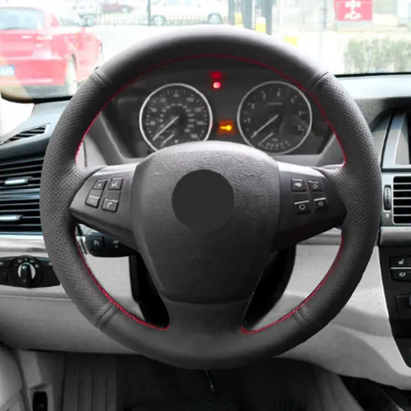 

Перфорированный кожаный чехол рулевого колеса для BMW X5 E70 2007 2008 2009 2010 2011