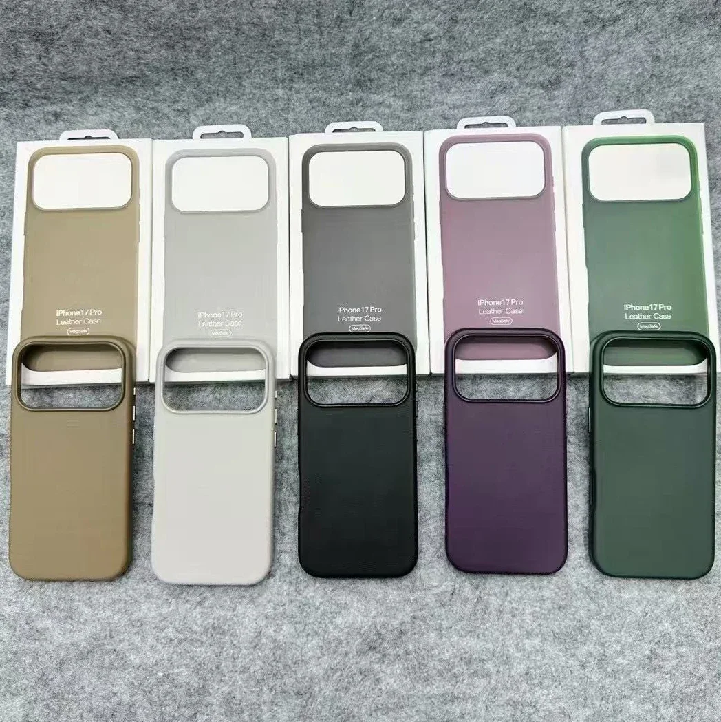 

Leather with For Magsafe Case for IPhone 17 Pro Max 17 Air Case Wireless Charging Magnetic Cover 17Pro Max with Box