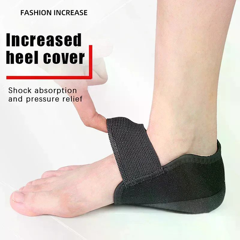 Invisible Height Increase Silicone Socks Gel Heel Pad Orthopedic Arch Support Heel Cushion Soles Insole Foot Unisex 1-3cm
