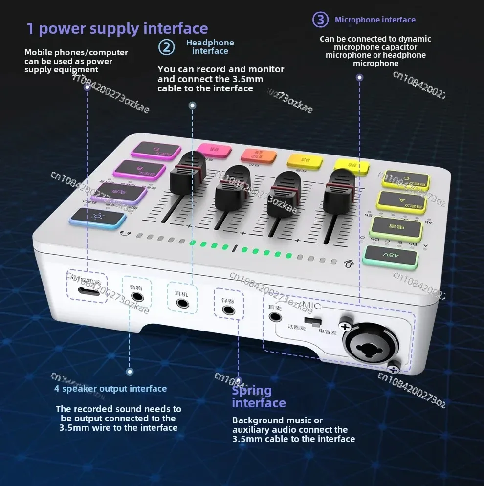 Gaming Audio Mixer,Streaming 4-Channel RGB Mixer with XLR Microphone Interface,for Game Voice,Podcast,AmpliGame SC3