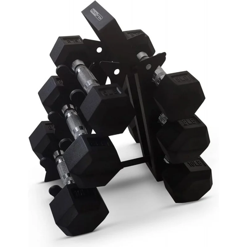 

AQHolaHatha Hexagonal Dumbbell Free Hand Weight Set w/Rack