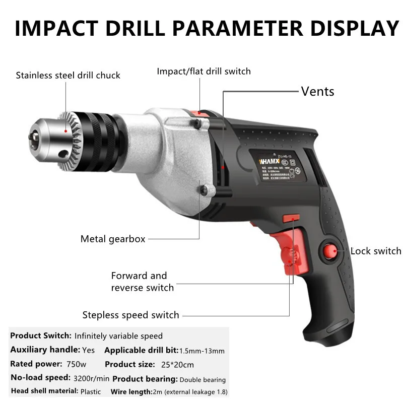 Multifunktionales elektrisches Handbohrset für die Wartung von Heim-Hardware