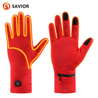 Savior Heat Winter Electric Heated Gloves Liners Rechargeable Battery For MTB Riding Skiing Motorcycle Gloves Men Women 2022