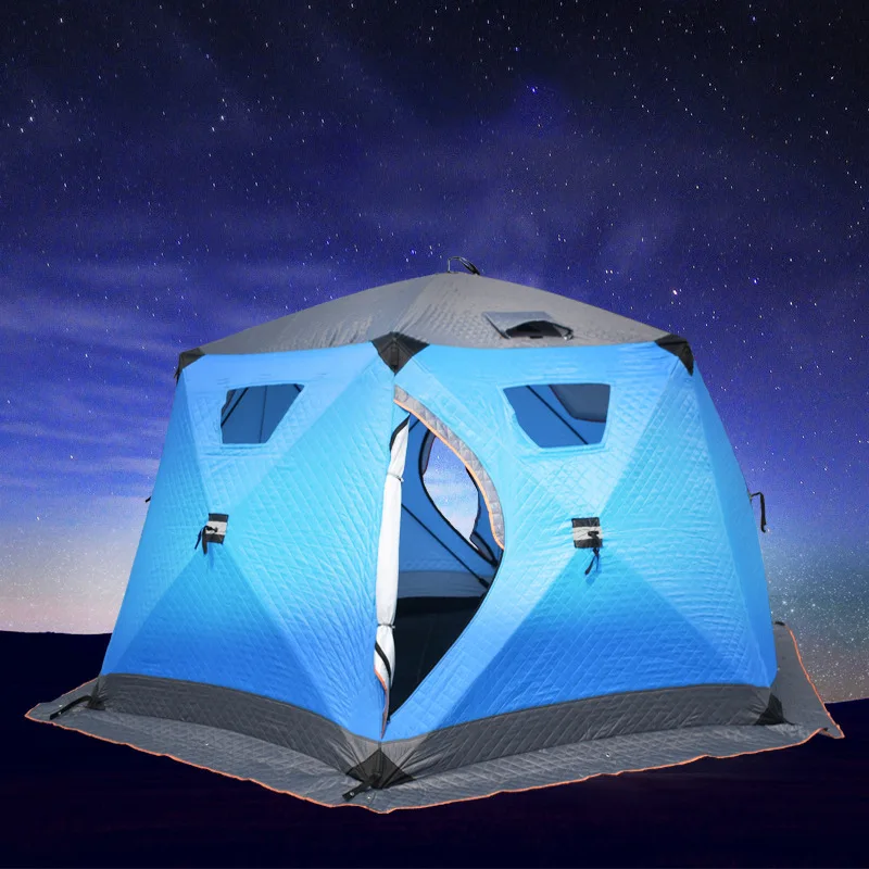 Ice Fishing Warm Tent Outdoor Thickened Cotton Winter Anti Cold Fishing Tent Outdoor Quick Open Portable Winter Fishing Tent