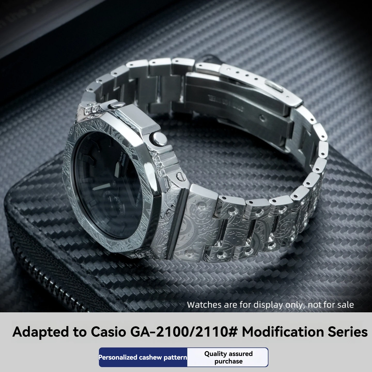 

Full Paisley Pattern Stainless Steel Case Bracelet Set for Casio G-Shock CasiOak GA-2100 GA-2110 GBA-2100 Custom Conversion Kit