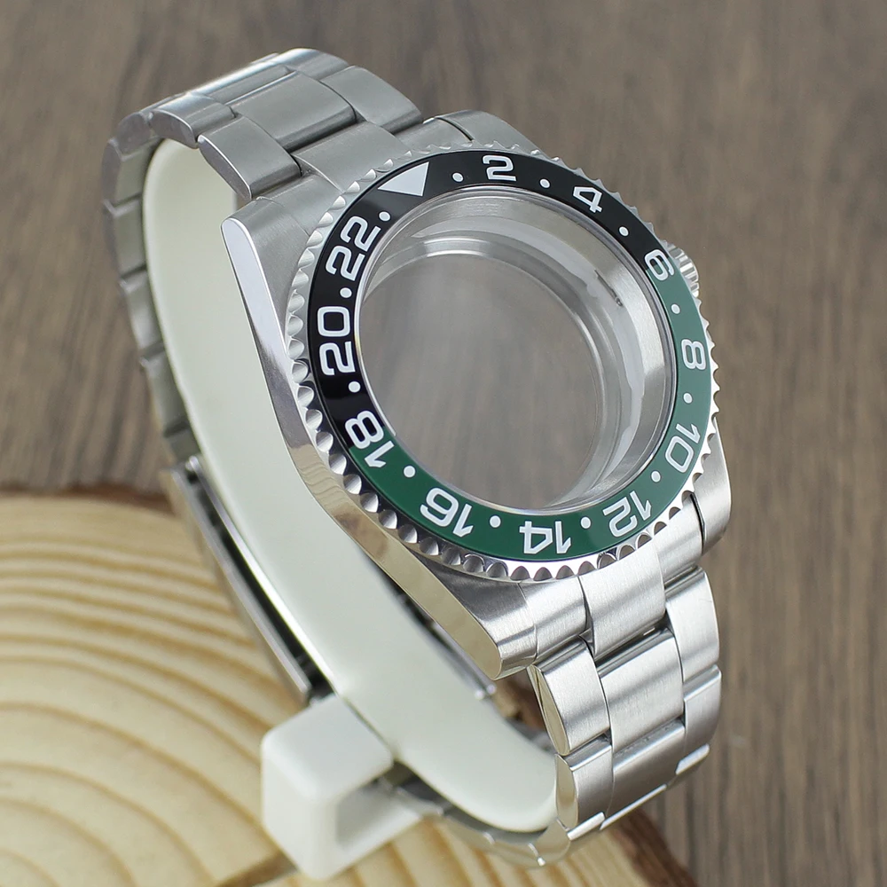 40mm Men's NH35 Case For ​NH34 NH35 NH36 NH38 Miyota8215 ETA2824 PT5000 SUB GMT Sloping Bezel Watch Case Oyster Strap Accessory