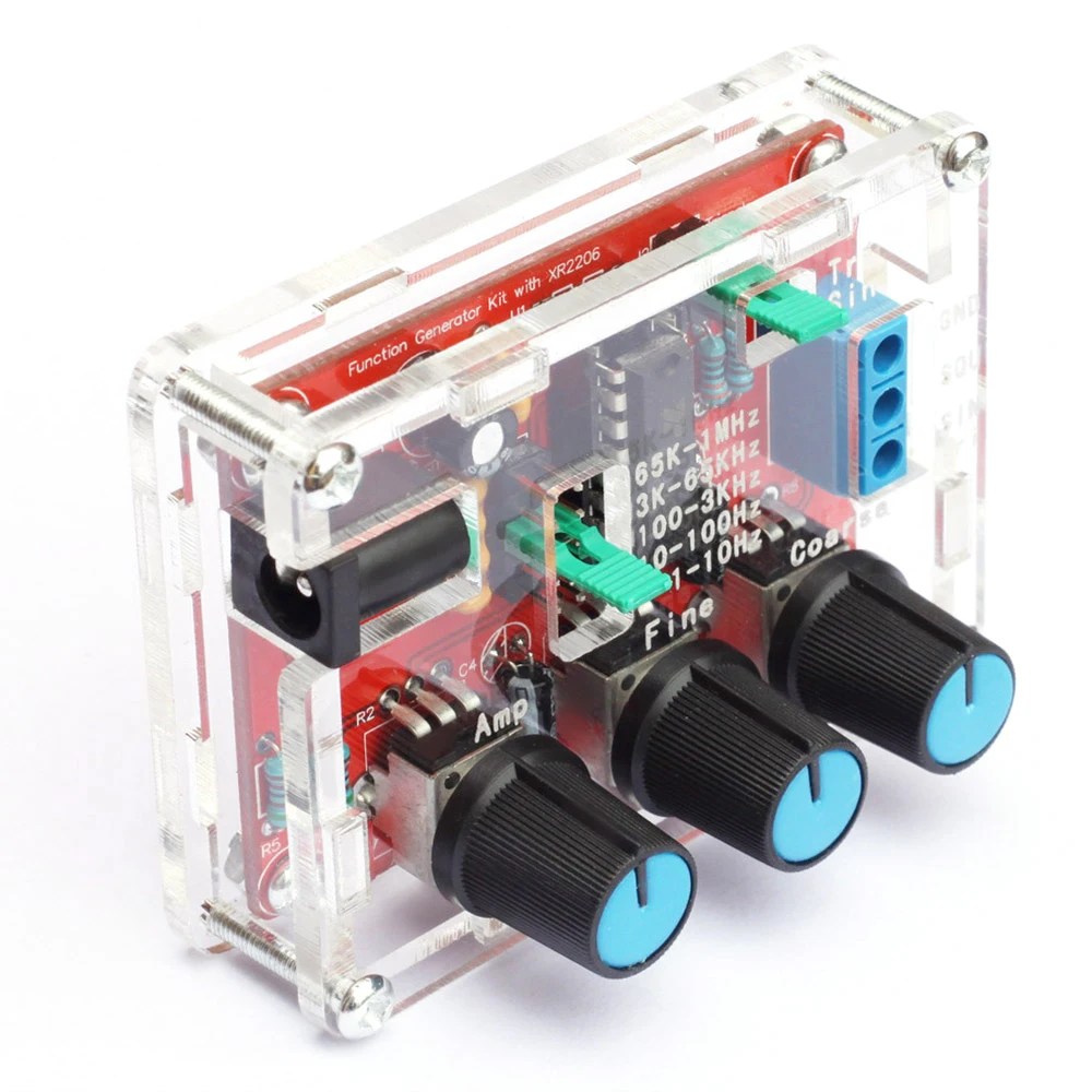 XR2206 High Precision Function Signal Generator Sine/Triangle/Square Output 1Hz-1MHz Adjustable Frequency Amplitude