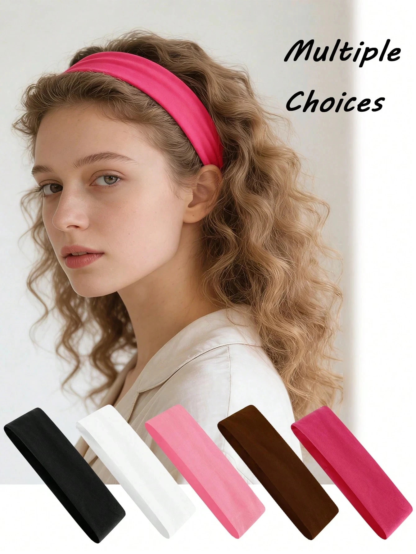 

4/8pcs Women Minimalist Solid Color Headbands, Soft Fabric Hairbands, Fashion Non-Slip Headwraps, Comfortable Non-Slip Hair