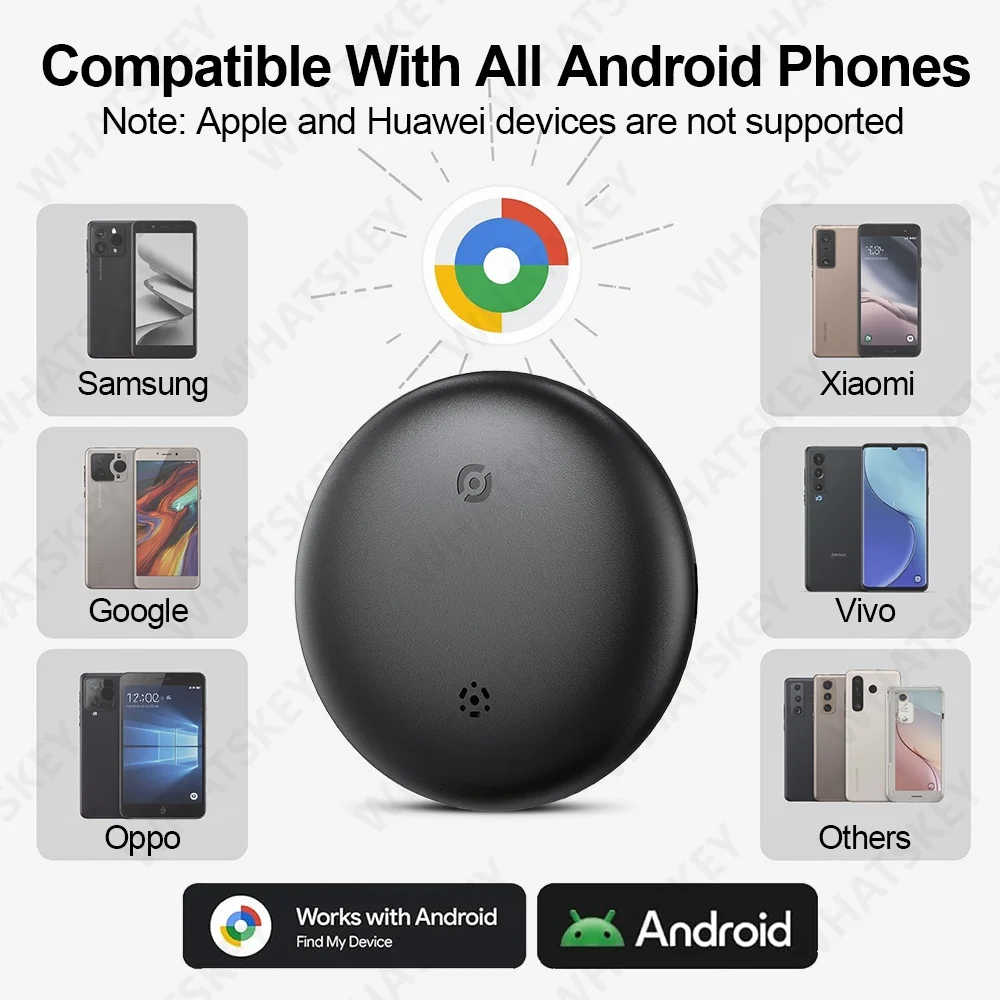 1-2 PCS Android Anti-Loss Tracker Work with Google Find Hub Waterproof Bluetooth Smart Tag Locator for Key Wallet Remote Tracker