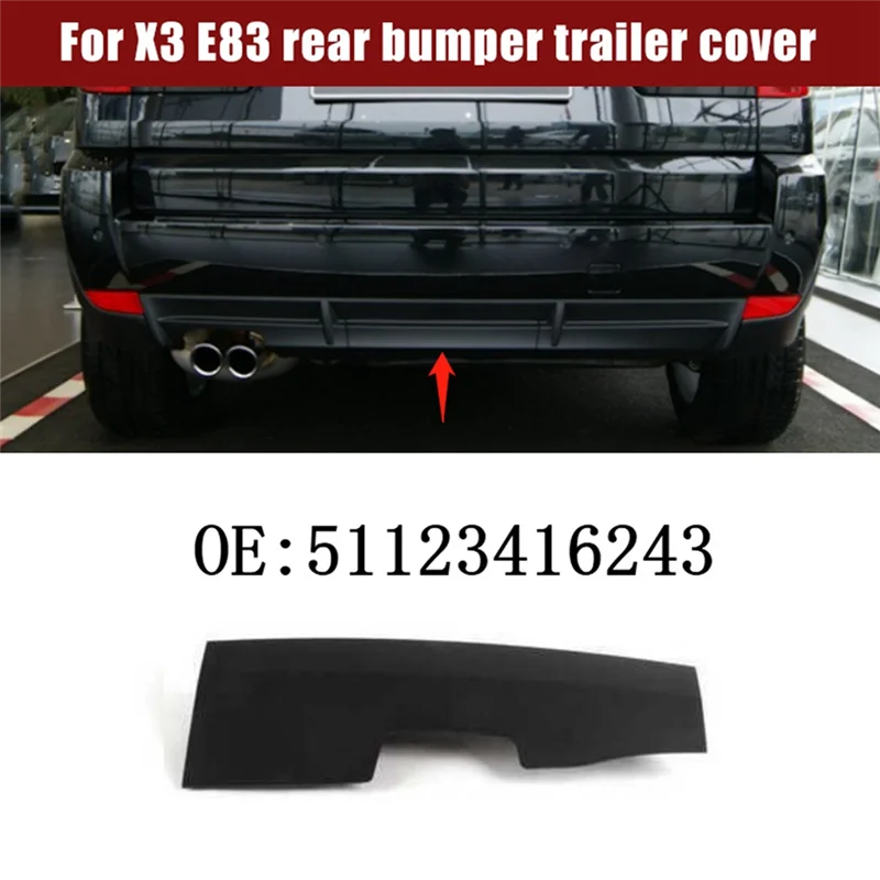 

AX83-51123416243 Car Bumper Cover Flap Rear Bumper Tow Bar Hole ABS Tow Bar Hole Cover Cover Cap Insert For BMW X3 E83 2007-2013