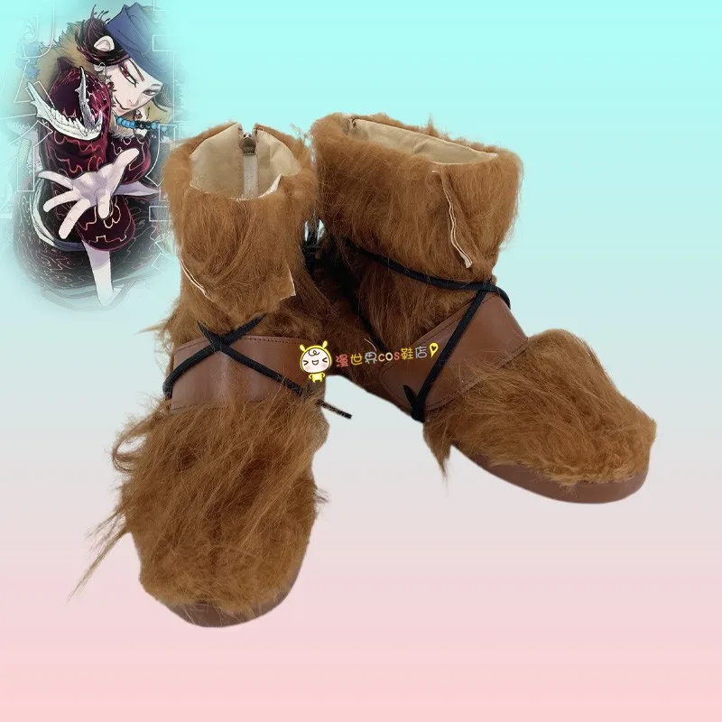 

Anime Golden Kamuy Wikia Inkarmat Cosplay Costume Shoes Carnival Halloween Boots Handmade Brown woolen Shoes