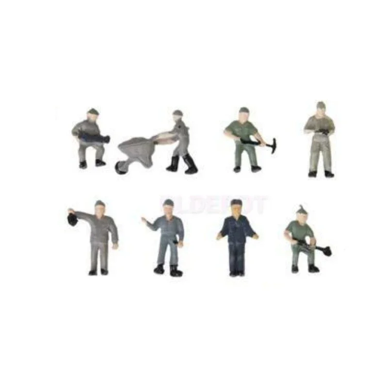 Figuras em miniatura para ferrovia, modelo ferroviário, escala 1:87, 10, 25 partes de um conjunto