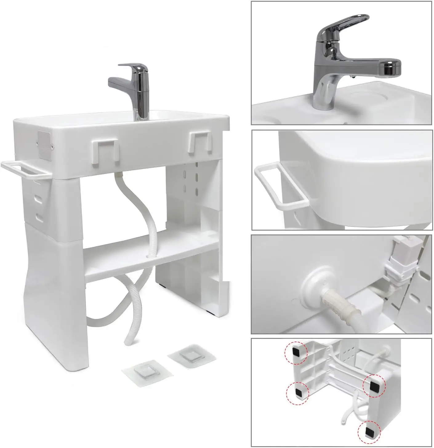 Adjustable Height Kids Sink Washing Station, 6L Large Water Tank Portable Children Hand Washing Sink for Toddler Kids Bathroom