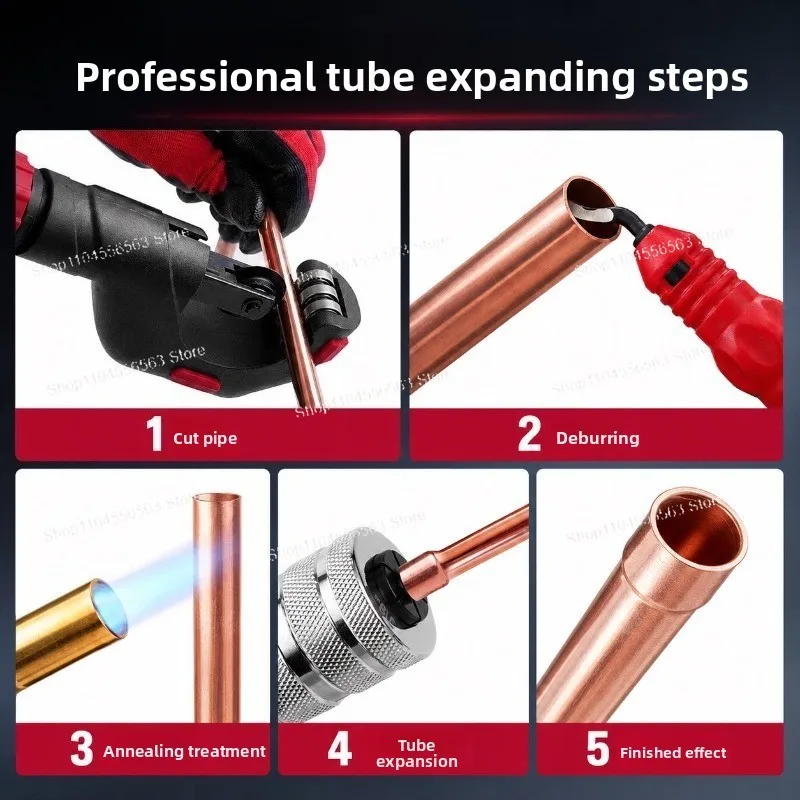 Lithium Battery Tube Expander Electric Copper Tube Expander Set RTE-1 Multifunctional Electric One-touch Tube Expander