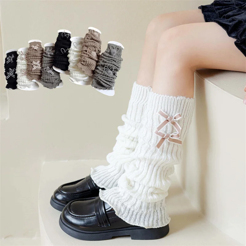 

Гетры для девочек, зима-осень, теплая мода, детские гольфы до колена, детские чулки принцессы с милым бантом для детей 3-12 лет