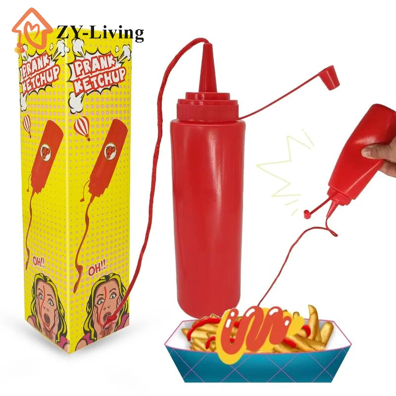 1Pcs Funny Simulation Ketchup Squirt Magic Tricks Fool Day Prank Toys Fake Ketchup Surprise Gifts Close-up Street Magic Props